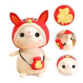 SAFIGLE 5 Pièces Lapin Poupée Lapin en Peluche 2023 Lapin Mascotte Lapin Décoratif Festival du Printemps Jouets en Peluche Or