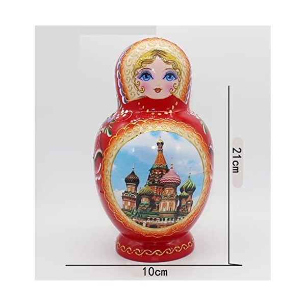 HALAHAI Poupée Russe Matriochka Noel 10 Pièces Matryoshka Ensemble Fait Main en Bois Filles Russes Poupées Gigognes Ensemble 