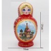 HALAHAI Poupée Russe Matriochka Noel 10 Pièces Matryoshka Ensemble Fait Main en Bois Filles Russes Poupées Gigognes Ensemble 