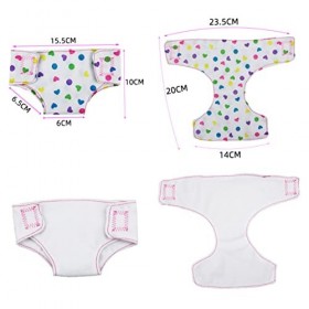 ibasenice 60 Pièces Couches en Tissu pour Filles Vêtements De Garçon Nouveau-né Vêtements De Poupée pour Poupées De 18 Pouces