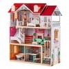 TOP BRIGHT Maison de Poupée en Bois avec Meubles et Ascenseur Rêve Jouet de la Maison de Poupée pour Fille