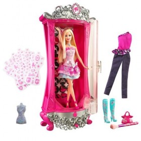 Barbie Mattel - V1644 Accessoire - Poupée - Armoire Paillettes Magiques