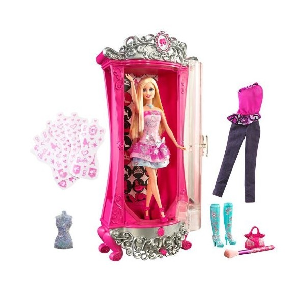 Barbie Mattel - V1644 Accessoire - Poupée - Armoire Paillettes Magiques