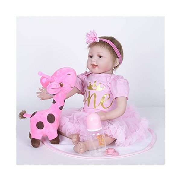 Poupée Reborn réaliste – 55 cm en silicone – Poupée Reborn Baby Reborn pour tout-petits, cadeaux pour petites filles et enfan