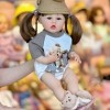 PLIENG 55CM Mignon Bébé Fille Réaliste Reborn Bébé Toddler Poupées Corps Complet en Silicone Souple 3D Peau Ressemble De Vrai