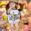 PLIENG 55CM Mignon Bébé Fille Réaliste Reborn Bébé Toddler Poupées Corps Complet en Silicone Souple 3D Peau Ressemble De Vrai