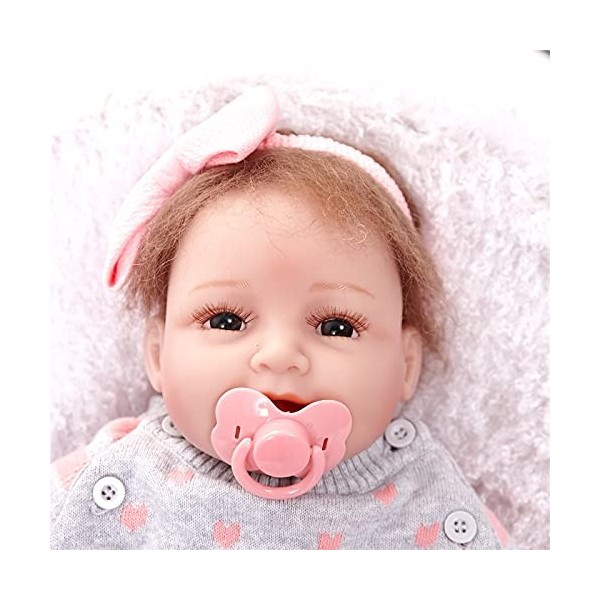 YANRU PoupéE BéBé Reborn RéAliste, 22 Pouces Reborn Dolls, Silicone Souple PoupéE Reborn Fille - Cadeaux Faits à La Main RéAl