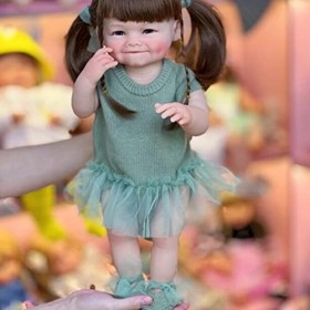 55CM Reborn Bambin Poupées - Fait Main Réaliste Bébé Poupées Tout Le Corps Doux Silicone Vrai Vie comme en Regardant Nouveau 