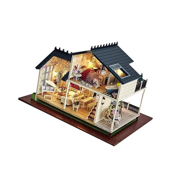 ibasenice 1Pc Bricolage Maison De Poupée Puzzle Miniature Bricolage Maison Jouet Bricolage Construire Maison De Poupée Jouet 