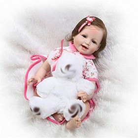 Baryuu Reborn Poupée Bébé Silicone Bébé Reborn-55cm avec tétine et biberon