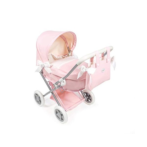 La Nina- Cochecito pequeño Polipiel Rosa Poussette poupées, 65049, Rose