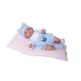 Poupée Guca Reborn Mario 46 cm avec Harnais Bleu et Gros Orteils, Multicolore 18046 