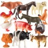 Bedwina Farm Animal Toys - Lot de 12 - Animaux de la Ferme en Plastique pour Enfants, Figurines réalistes de 3 à 5 Pouces pou