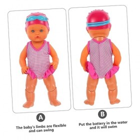 SAFIGLE 3 Pièces Poupée De Natation Électrique Jouets pour Enfants Poupée De Bain Jouet De Poupée De Baignoire Poupée De Pisc