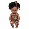 HLILY PoupéE Reborn, Poupée De Fille Noire Africaine en Silicone Souple Poupée De Bébé Nouveau-né Réaliste, Jouets De Compagn