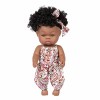 HLILY PoupéE Reborn, Poupée De Fille Noire Africaine en Silicone Souple Poupée De Bébé Nouveau-né Réaliste, Jouets De Compagn