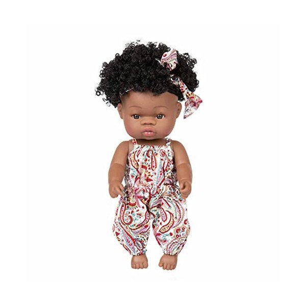 HLILY Bebe Reborn, Poupée Fille Noire en Silicone Souple Poupée Bébé Nouveau-né Réaliste, pour Garçons Et Filles Jouet De Noë