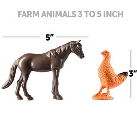Bedwina Farm Animal Toys - Lot de 12 - Animaux de la Ferme en Plastique pour Enfants, Figurines réalistes de 3 à 5 Pouces pou