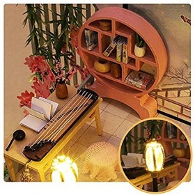 Maison de poupée Miniature avec Meubles, kit de Maison de poupée en Bois Bricolage Plus étanchéité à la poussière et Mouvemen