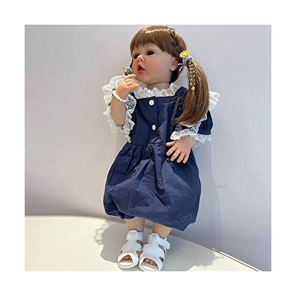 HLILY Bebe Reborn, Nouveau-Né Reborn Baby Dolls Réalistes en Silicone Souple, PoupéE Reborn pour Jouets pour Tout-Petits, à P