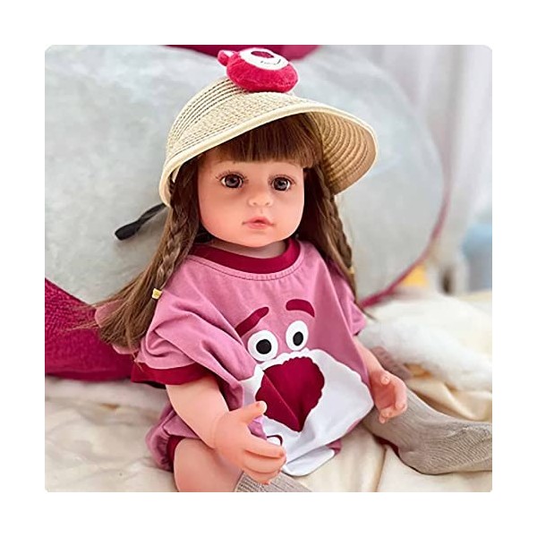 HLILY Bebe Reborn, Nouveau-Né Reborn Baby Dolls Réalistes en Silicone Souple, PoupéE Reborn pour Jouets pour Tout-Petits, à P