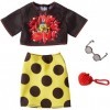 Barbie Clothes: Spongebob Squarepants Outfit with Polka-Dot Skirt for Barbie Doll, Gift for 3 to 8 Year Olds