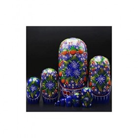 BPILOT Poupées Russes Ensemble de poupées gigognes 10 pièces poupée gigogne Russe en Bois Fait à la Main Russe Matryoshka fêt