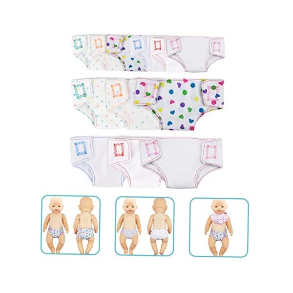 SAFIGLE 60 Pièces Couches en Tissu pour Filles Couches De Poupées Américaines Sac à Langer Bébé Poupée Vêtements De Poupée De