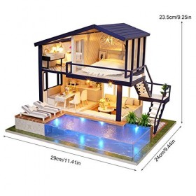 Maison De Poupée Décorative en Bois à Assembler Miniature pour Enfant - Matériau en Bois De Haute Qualité, Sûr Et Respectueux