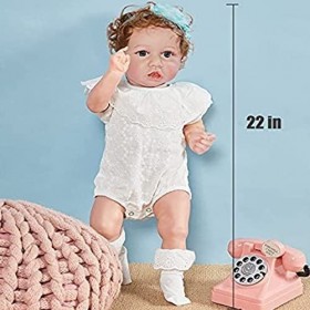22Pouces Poupee Reborn, PoupéE Reborn, Reborn Fille, Cadeaux pour Les Petites Filles Et Les Enfants