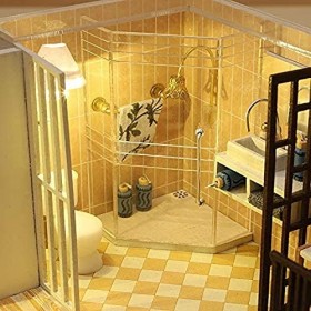 Maison de poupée Miniature avec Meubles, kit de Maison de poupée en Bois Bricolage Plus étanchéité à la poussière et Mouvemen
