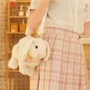 Chongker Lapin Animal en Peluche Fait à la Main Sac à Dos Lapin Blanc Poupée réaliste pour Femmes Cadeau pour Enfants