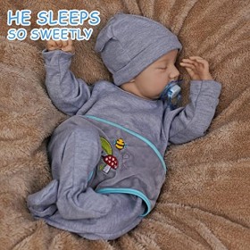 BABESIDE Poupée Reborn Boy – 43,2 cm faite à la main lavable en vinyle souple avec anatomiquement correcte, poupée Reborn res