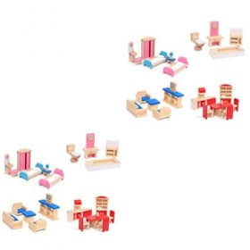 Amosfun 10 Ensembles Meubles Miniatures en Bois Kit Miniature Jouets Meubles en Bois Jouet en Bois Accessoires pour Filles Pr