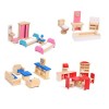 Amosfun 10 Ensembles Meubles Miniatures en Bois Kit Miniature Jouets Meubles en Bois Jouet en Bois Accessoires pour Filles Pr