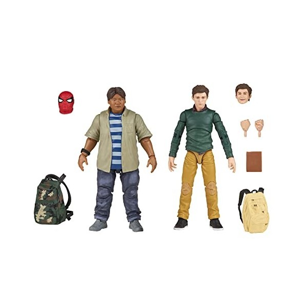 Spider-Man Hasbro Marvel Legends Series 60e Anniversaire, Pack de 2 Figurines Peter Parker et Ned Leeds Univers MCU, 15 cm, 7