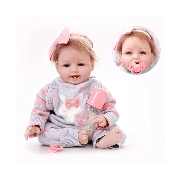 Reborn Newborn, 22 Pouces 55 cm, poupées en Vinyle pour bébé Reborn Faites à la Main, comme des poupées pour Filles, pour Enf