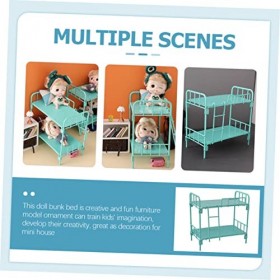 ibasenice 4 Pièces Lit Superposé Mini Moule Bébé Lit De Poupée Mini Lit pour Poupées 1/12 Meubles Lits De Poupée Fournitures 