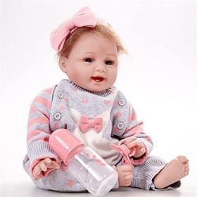 YANRU Bebe Reborn Realiste Silicone, 22inch/55cm PoupéE BéBé Reborn RéAliste, Mignon Et RéAliste PoupéE, Cadeau
