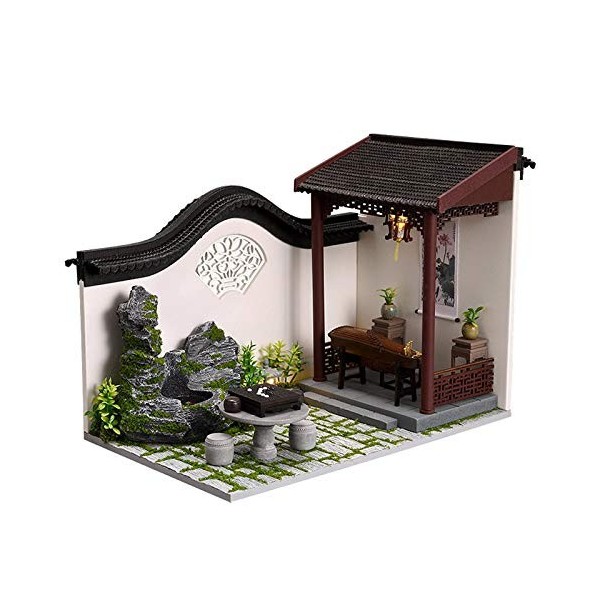 WDC Lot de 2 maisons de poupées miniatures 3D pour jardin de rocaille classique