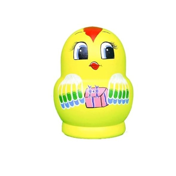 BPILOT Poupées Russes Matryoshka Jaune Poulet Russe Poupées Gigognes 15 Pièces Matryoshka Traditionnelle Bois Empilable Ensem