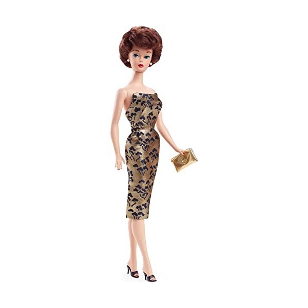 Barbie Signature poupée de collection Bubble Cut Brune 1961, Reproduction de la Poupée Barbie de 1961, avec Corps Silkstone, 