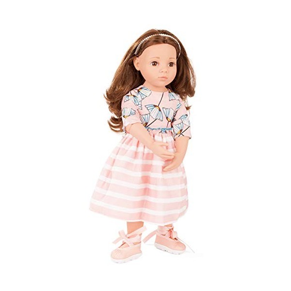 Götz 2066066 Poupée Happy Kidz Sophie - Poupée multiarticulée de 50 cm avec des Cheveux Bruns et des Yeux Bruns - Set de 6 pi