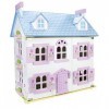 Leomark Belle Alpine Maison De Poupée en Bois avec des Meubles Et De La Famille De Poupées Couleur Rose Petite Maison Haute Q