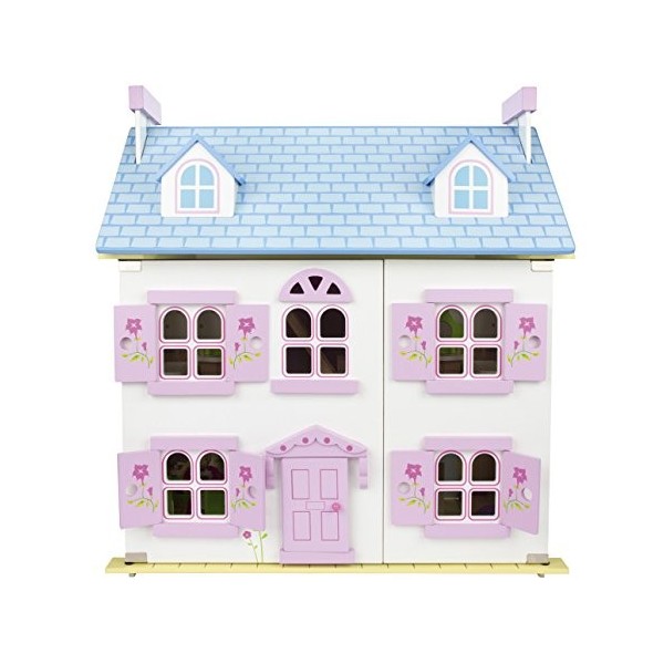 Leomark Belle Alpine Maison De Poupée en Bois avec des Meubles Et De La Famille De Poupées Couleur Rose Petite Maison Haute Q