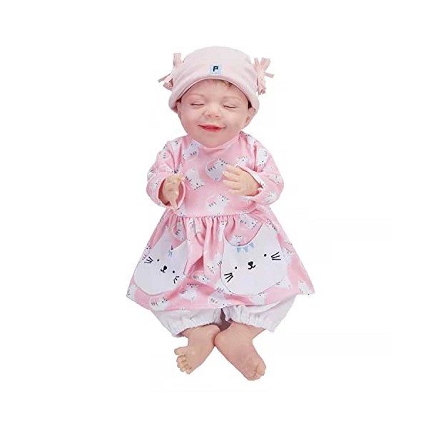 TMXK 45cm Mignon Doux La Main Enracin Cheveux Silicone Vinyle Complet du Corps Reborn Baby Poupes Look Real Preemie Nouveau-N