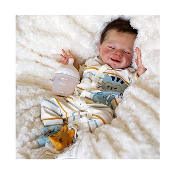 Poupée Reborn Endormie Garçon/Fille en Silicone, Corps Complet, Fait À La Main, Jouets pour Nouveau-Né pour Enfants Couleur 