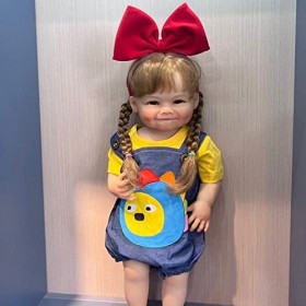 Reborn Bébé Poupée 55 CM Fait Main Lavable Bébés Reborn Corps en Silicone Souple Réaliste Poupées Reborn pour Tout-Petits Fil