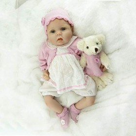 Poupées Reborn 55 Cm 22" Réaliste Reborn Bébés Look Real Girl Souple Silicone Vinyle Reborn Enfant Réaliste Aspect Réaliste N
