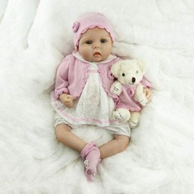 Poupées Reborn 55 Cm 22" Réaliste Reborn Bébés Look Real Girl Souple Silicone Vinyle Reborn Enfant Réaliste Aspect Réaliste N